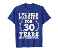 Married 30 Years 30th Wedding Anniversary T-Shirt, Men, Royal Blue, 3X-Large