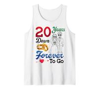 Married Anniversary 20 Years Down Forever to Go Couple Love Tank Top