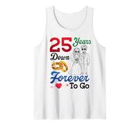 Married Anniversary 25 Years Down Forever to Go Couple Love Tank Top