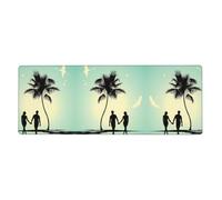 Married Couple Walking on The Beach Mouse Pad 12x31.5in Extended Desk Throw