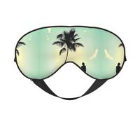 Married Couple Walking on The Beach Print Soft Eye Mask – Elastic Nighttime Shade, Light-Proof Blindfolds for Plane, Yoga, Travel