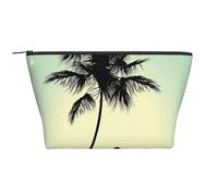 Married Couple Walking on The Beach Prints Cosmetic Bag for Women Trapezoidal Travel Makeup Bags Zipper Toiletry Bag Accessories Organizer