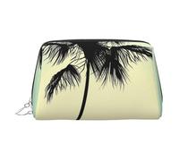 Married Couple Walking on The Beach Small Makeup Bag Travel Cosmetic Bag Makeup Pouch PU Leather Portable Versatile Zipper Make up Bag for Women Girls