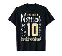 Married For 10 Years Couples Funny 10th Wedding Anniversary T-Shirt