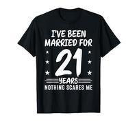 Married For 21 Years Funny 21st Wedding Anniversary Couples T-Shirt