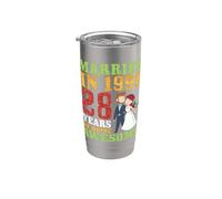 Married in 1998 28 Years of Being Awesome 28th Anniversary Stainless Steel Insulated Tumbler