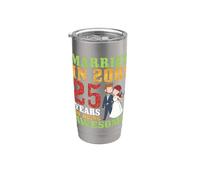 Married in 2001 25 Years of Being Awesome 25th Anniversary Stainless Steel Insulated Tumbler