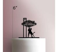Married in Fabulous Las Vegas- Acrylic Cake Topper 5 Inch Width/Purple