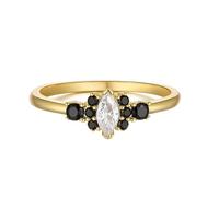Married Ring, 14K Solid Yellow Gold Rings for Women Elegant with Marquise Moissanite Size R 1/2
