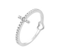 Married Ring, Dainty Moissanite Eternity Band 9K Yellow Gold Cross Size M 1/2