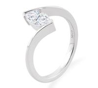 Married Ring, Knuckle Ring 18.1K White Gold Solitaire with Marquise Shape Moissanite 1Ct Size M 1/2
