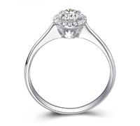 Married Ring, Pretty Rings for Women Silver with 0.6Ct Diamond 18K White Gold Size R 1/2
