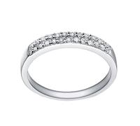 Married Ring, Promise Ring To Self Silver with 0.3Ct Diamond 18K White Gold Size H 1/2