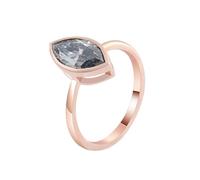 Married Ring, Promise Rings for Women Solitaire with 2Ct Light Grey Marquise Shape Moissanite 18K Rose Gold Size I 1/2