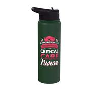 Married to a Critical Care Nurse Stainless Steel Insulated Water Bottle