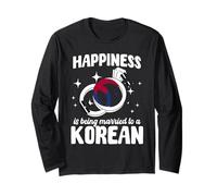 Married to A Korean Korea Spouse Design Korean Love Marriage Long Sleeve T-Shirt