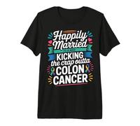 Married to A Man Beating Colon Cancer - Premium T-Shirt