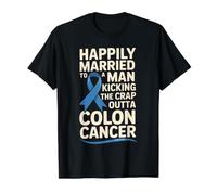 Married to A Man Beating Colon Cancer - Value Graphic T-Shirt, Men, Black, S