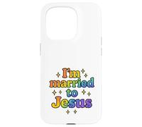Married to Jesus Rainbow Christian Faith Design Case for iPhone 15 Pro