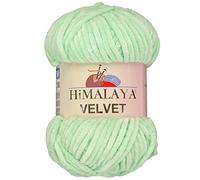 Marriner Himalaya Velvet Super Chunky Yarn with 100% Polyester 14/16 Ply for Knitting and Crochet - Vegan Friendly and Hypoallergenic (Mint 100g Single Ball)
