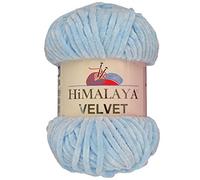 Marriner Himalaya Velvet Super Chunky Yarn with 100% Polyester 14/16 Ply for Knitting and Crochet - Vegan Friendly and Hypoallergenic (Sky 100g Single Ball)