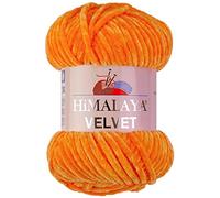 Marriner Himalaya Velvet Super Chunky Yarn with 100% Polyester 14/16 Ply for Knitting and Crochet - Vegan Friendly and Hypoallergenic (Jaffa 100g Single Ball)