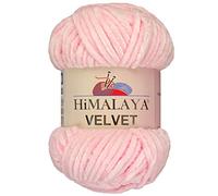 Marriner Himalaya Velvet Super Chunky Yarn with 100% Polyester 14/16 Ply for Knitting and Crochet - Vegan Friendly and Hypoallergenic (Pale Pink 100g Single Ball)