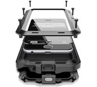 Marrkey for iPhone 16 Plus Metal Case 6.7",Heavy Duty Shockproof Aluminum Alloy [Tough Armour] Military Phone Case,360 Full Body Protective Cover with Silicone Built-in Screen Protector - Black