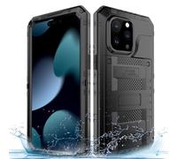 Marrkey Waterproof Case for iPhone 15 Pro Max, Heavy Duty Durable Metal Full Body Built-in Screen Protection Case Shockproof Dustproof Rugged Military Grade Defender for iPhone 15 Pro Max - Black