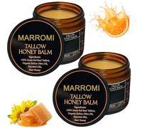 Marromi Beef Tallow for Skin, Professional Organic Grass-Fed Beef Tallowbalm With Raw Honey, Marromi Tallow And Honey Balm For Face, Lip And Body Deeply Moisturizes The Skin (2 Bottle)