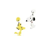 MARRON Y BLACK Original Women's Asymmetrical Snoopy Earrings, Button Earrings with Light Methacrylate Pendant, Handmade Jewellery Made in Spain, Youth Gift, 4.2 x 3.5 cm