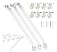 MARRTEUM 12 Inch Wire Shelf Support Brackets Kit, Includes 8 Wire Shelf Clips and 3 Brackets, 11 Screws and 11 Expansion Tubes for Support Shelves, Closet, Wardrobe, Wall Installation