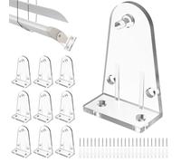 MARRTEUM 12 Pcs 1 Inch Hold Down Brackets, Clear Color Plastic Blinds Bottom Rail Hold Clips Hooks Holder Brackets Replacements for 1-Inch High Profile Horizontal Blinds Shades, Windows and Doors