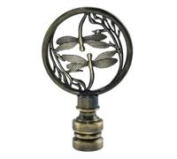 MARRTEUM 1Pcs Lamp Finial Cap Knob, Double Dragonflies Designs Hollowing Out Treatment Decoration for Lamp Shade (Antique Bronze)