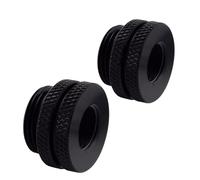 MARRTEUM G1/4" Pass-Through Fittings Extender Connector with Sealed O-Ring for Computer Water Cooling System, Black, 2 Pack