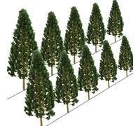 MARRTEUM Garden Landscape Model Dark Green Pine Tree 5 Inch(130 MM) Model Scene Accessory for Making Architecture Sand Table and Station Platform Model, 10 PCS
