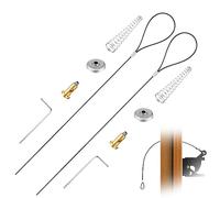 MARRTEUM Gate Latch Cable Pulls Kit, Black Spring Loaded Adjustable Gate Latch Cable Pull Gate Opener for Metal Wooden Fences Garden Backyard Door Fence Gate Opener (2 Sets)