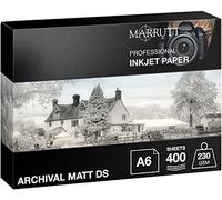 Marrutt 230gsm Archival Matt Double Sided Inkjet Photo Paper: A6-400 Sheets