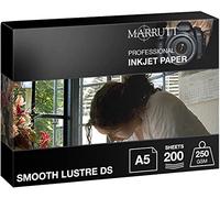 Marrutt 250gsm Smooth Lustre Double Sided Inkjet Photo Paper (A5-200 Sheets)