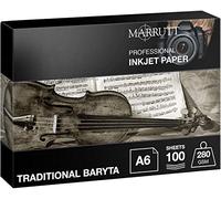 Marrutt 280gsm Traditional Baryta Hi-White Semi Gloss Inkjet Photo Paper: A6-100 Sheets