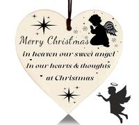 Marry Christmas Memorial - Save a Seat for Someone in Heaven, Wooden Hanging Christmas Tree, Small, Party Supplies for Children & Adults