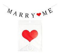 Marry Me Banner Bunting Hanging Signs for Valentine's Day, Wedding, Bridal Shower, Marriage Proposal Engagement Party Decorations