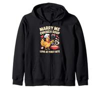 Marry Me Chicken Soup Funny Romantic Food Lover Graphic Zip Hoodie