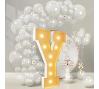Marry ME LED Marquee Letter Lights, Glitter Letters Night Lamp, Mosaic Light Up Letters, for Wedding Birthday Holiday Balloon Frame(Letter Y,2.3ft)