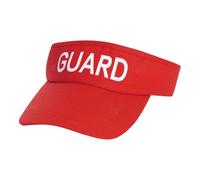 Marrywindix 1 Pcs Red Lifeguard Visor Hat Sport Wear Athletic Visor Uniform Pool Sun Beach Rescue Guard Brim Cap for Women Men