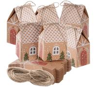 Marrywindix 50 Pcs Mini Christmas Party Favor Boxes DIY Cookie Gift Boxes School Classroom Party Favor Supply for Advent Calendar Gift Giving Holiday Party Packaging Containers