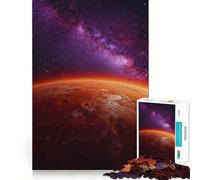 Mars And Milky Way Galaxy 1000 Piece Jigsaw Puzzle for Teenagers Logic Fun High Def Print Home Enjoyable Ideal Decor (50x75cm)