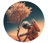 Mars Astronaut Jigsaw Puzzles for Adults 1000 1000 Piece Round Puzzle Brain Teaser Game, Interactive Family Game, Suitable for Ages 14+ 67.5x67.5cm