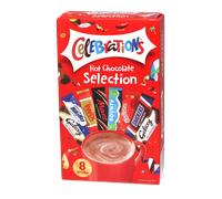 Celebrations Hot Chocolate Sachets 25g x 8 | Hot Chocolate Gift Set Featuring Galaxy, MilkyWay, Twix, Mars, Bounty, Maltesers, Snickers and Galaxy Caramel (Pack of 1)