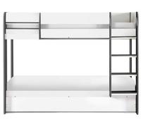 Mars Charcoal Oak with White Fabric Bunk Bed